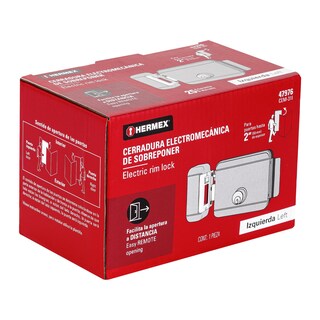 Foto 2 | Cerradura Electromecánica Sin Botón Hermex Izquierda color Gris