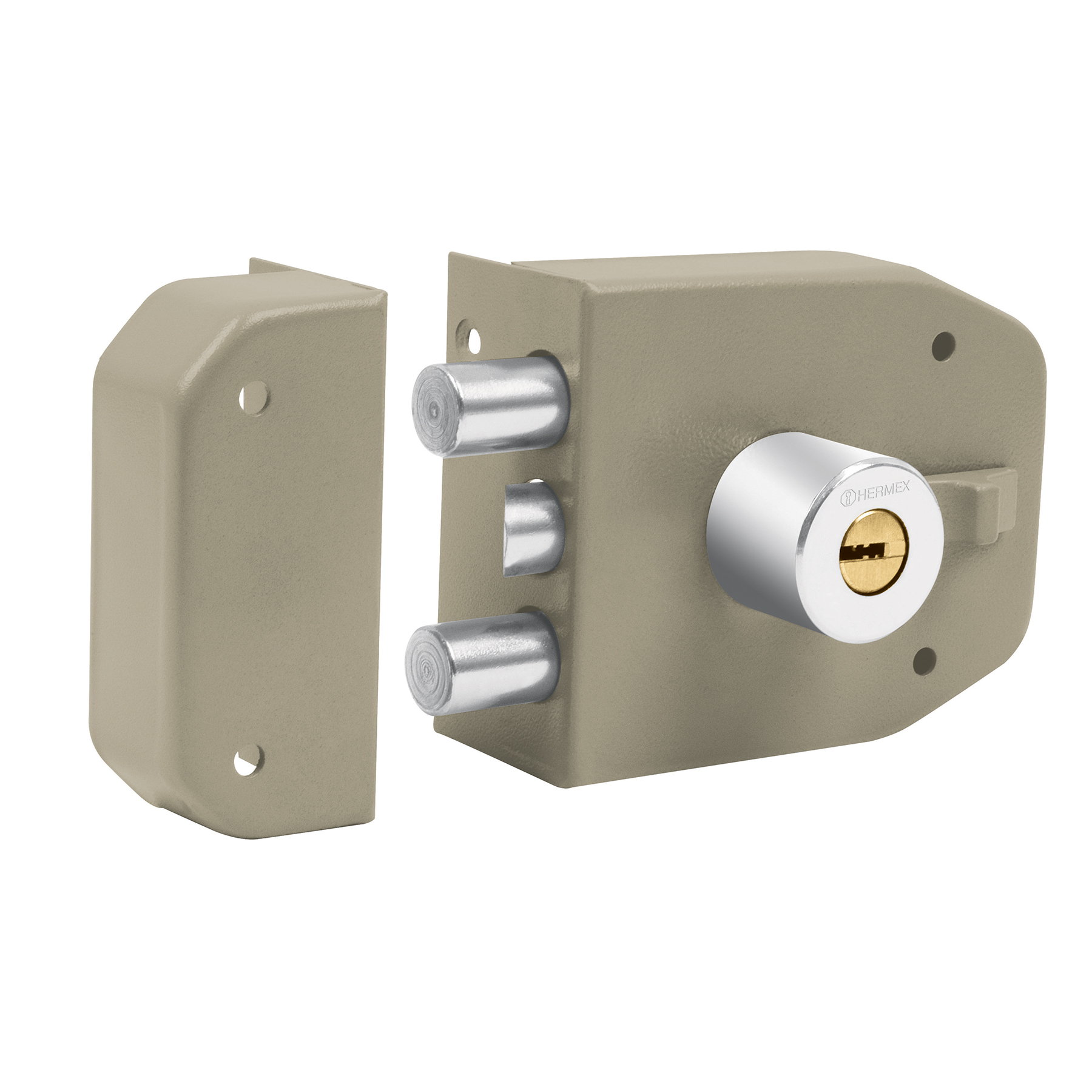 Foto 1 | Cerradura de Sobreponer Hermex CS-92 color Gris 2 Barras Instala Fácil Llave Puntos