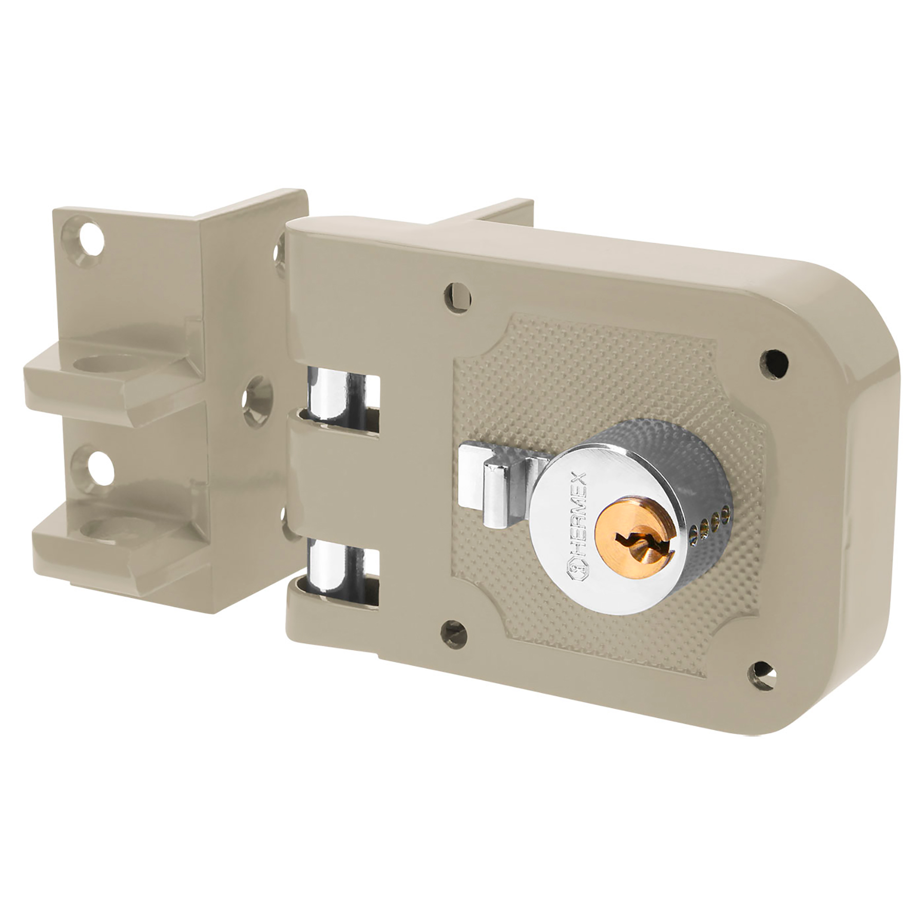 Foto 1 | Cerradura Sobreponer Hermex CS-95I color Gris Puerta Corrediza Instala Fácil Izquierda