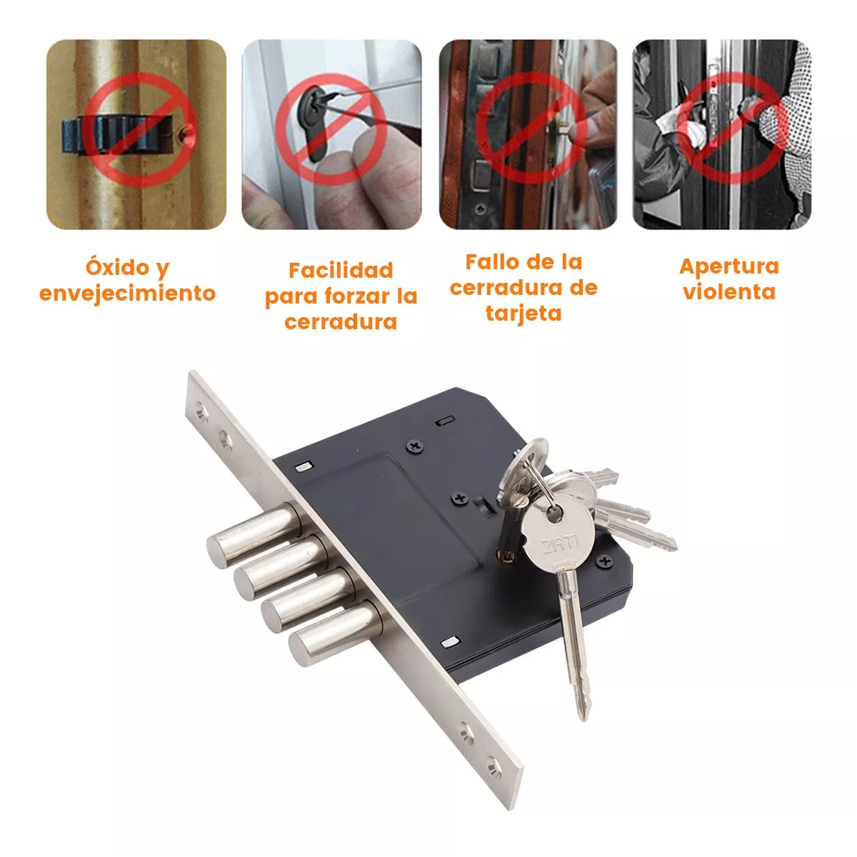 Foto 2 | Cerradura de Llave Cruzada con Pernos de Cuatro Cilindros Eo Safe Imports Esi-8356 color Negro