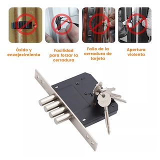 Foto 2 | Cerradura de Llave Cruzada con Pernos de Cuatro Cilindros Eo Safe Imports Esi-8356 color Negro