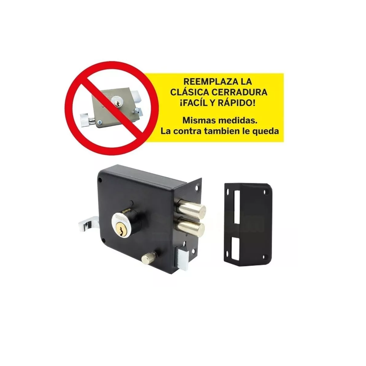 Foto 3 pulgar | Cerradura Chapa Seguridad Bulones Sobreponer Estándar Eo Safe Imports Esi-8368 color Negro
