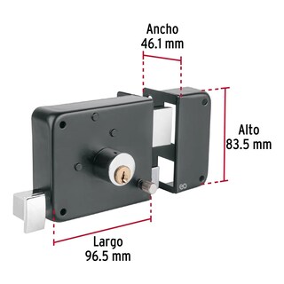 Foto 3 | Cerradura De Sobreponer Derecha Eo Safe Imports Esi-18793 Negro