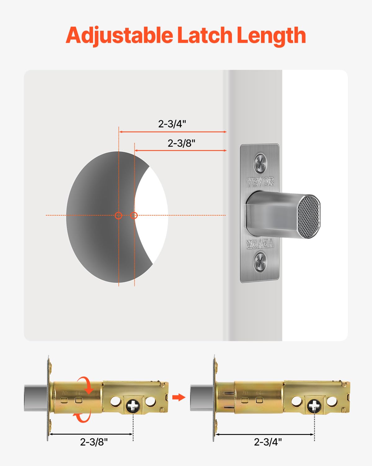 Foto 3 | Deadbolt Lock Vevor, Redondo, Monocilíndrico, Níquel Satinado - Venta Internacional.