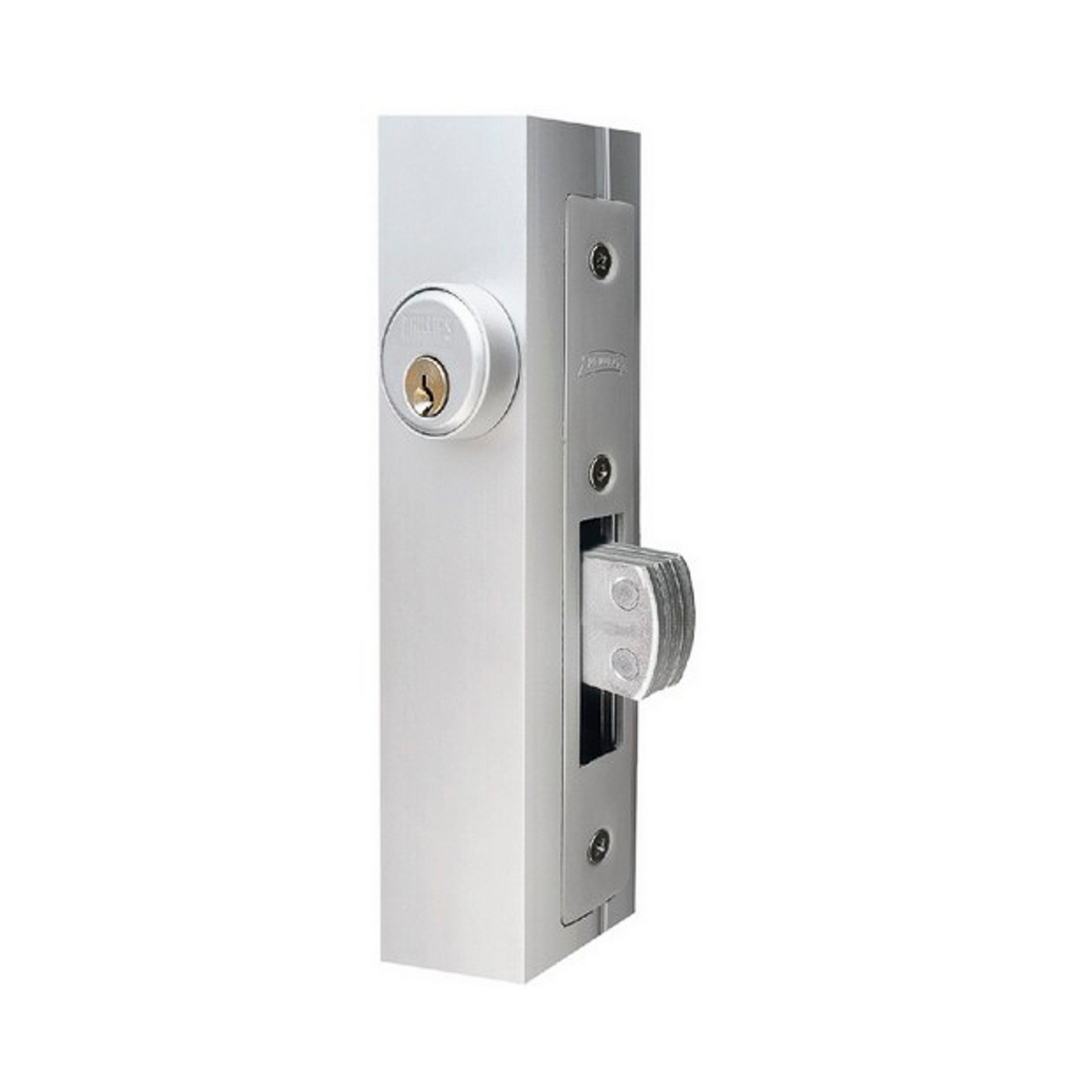 Cerradura Embutir Phillips Uso Comercial Gancho Recto 28.6mm Aluminio 2 Llaves