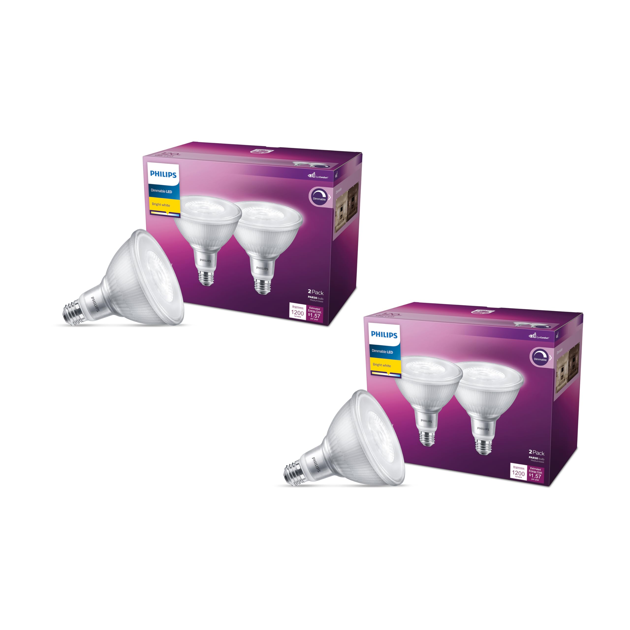 Bombilla Led Philips Premium 120 W (equivalente) Par38, Paquete De 4 - Venta Internacional.