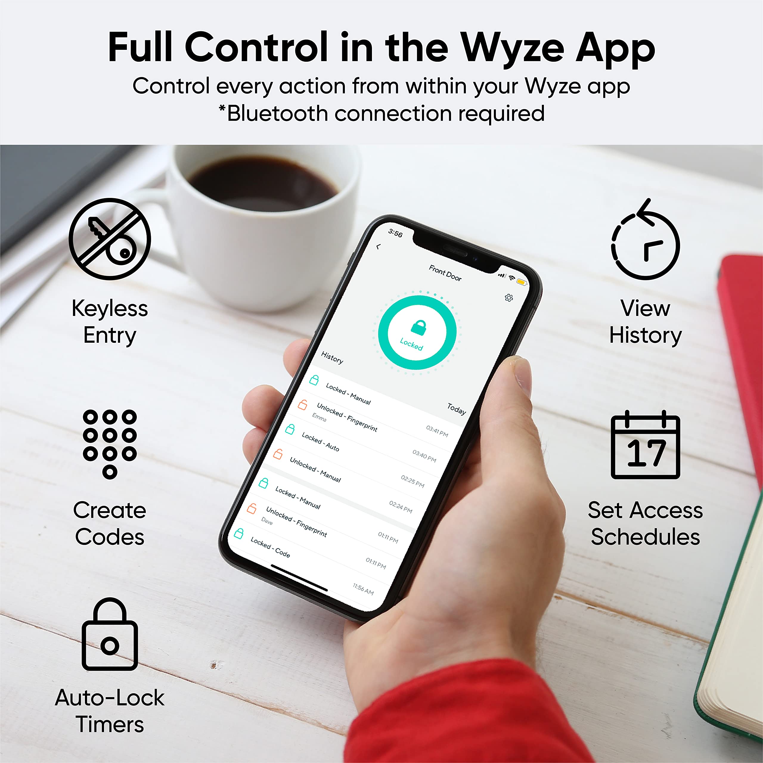 Foto 4 | Huella Digital Inteligente Bluetooth Deadbolt Wyze Auto-lock Bolt - Venta Internacional.