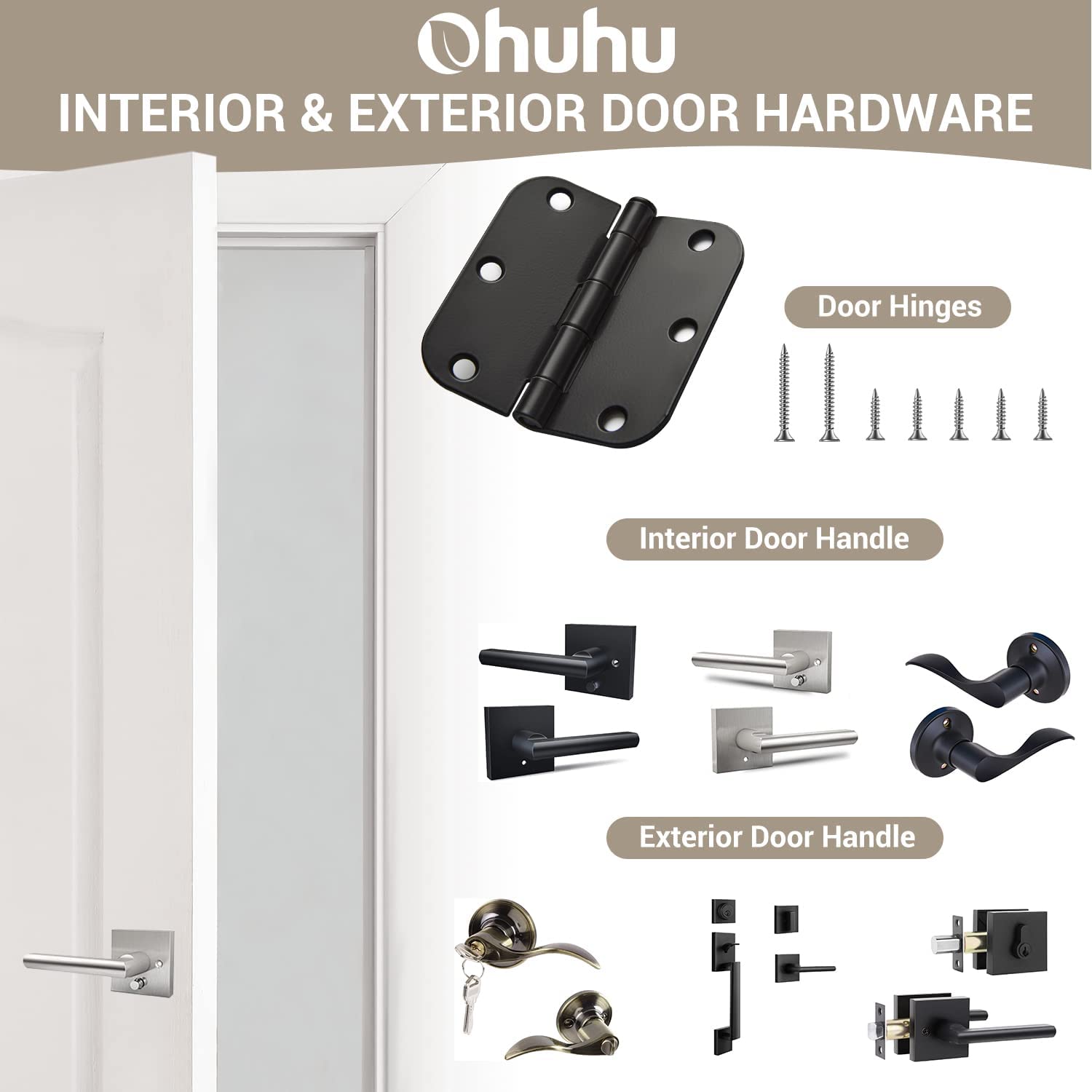 Foto 7 | Juego De Cerraduras Para Puertas Delanteras Ohuhu Heavy Duty Con Cerrojo Negro - Venta Internacional.
