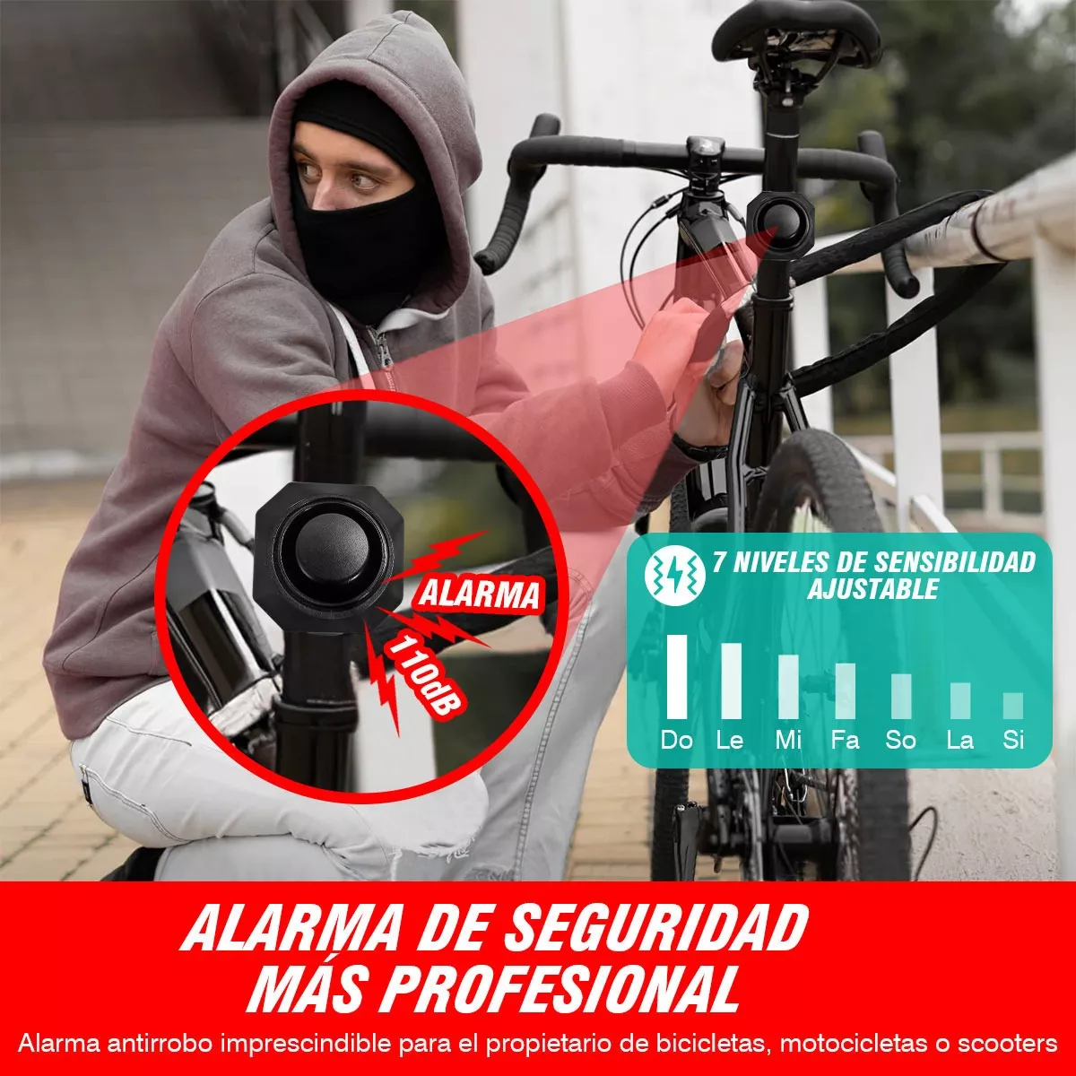 Foto 3 pulgar | Alarma Para Bicicleta Antirrobo Inalámbrica Control Remoto  Eo Safe Imports Esi-12613 Negro