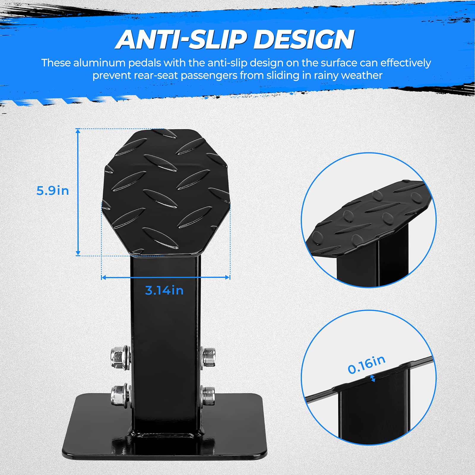 Foto 6 pulgar | Reposapiés Para Pasajeros Atv Kemimoto Ajustable Negro - Venta Internacional.