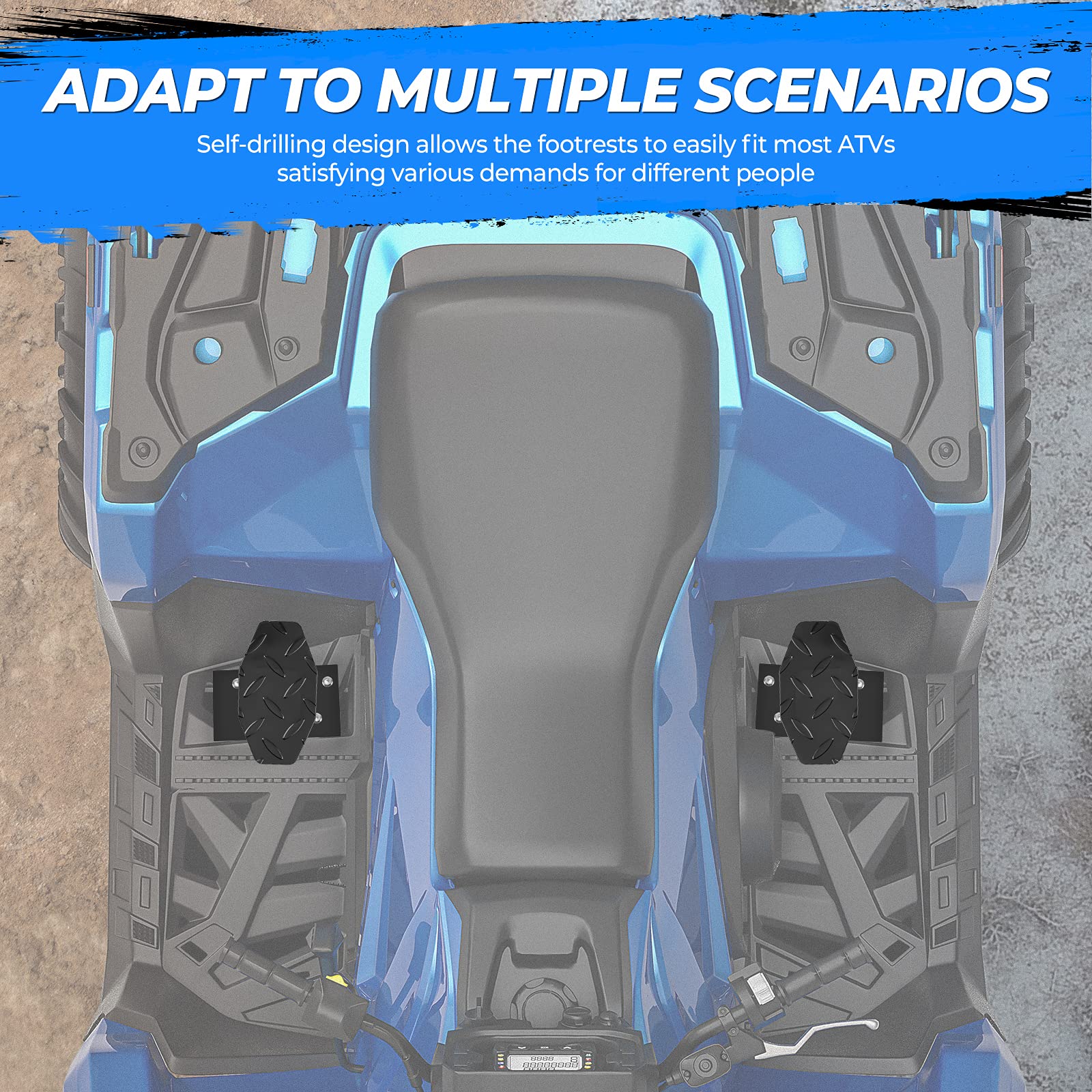 Foto 7 pulgar | Reposapiés Para Pasajeros Atv Kemimoto Ajustable Negro - Venta Internacional.