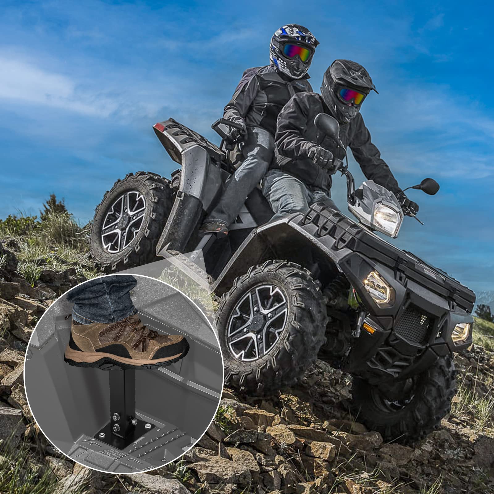 Foto 7 | Reposapiés Para Pasajeros Atv Kemimoto Ajustable Negro - Venta Internacional.