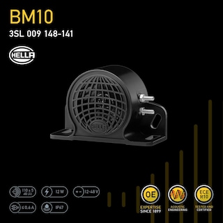 Foto 5 | Alarma De Respaldo Hella 009148141 Negra 9 V/48 V 110 Db - Venta Internacional.
