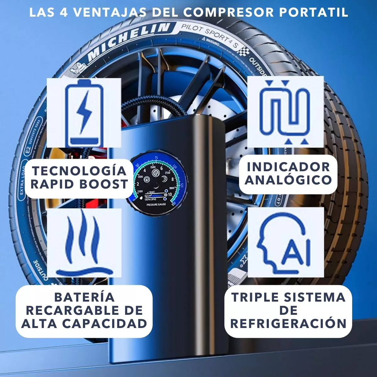 Foto 3 pulgar | Compresor de Aire Eo Safe Imports Portátil