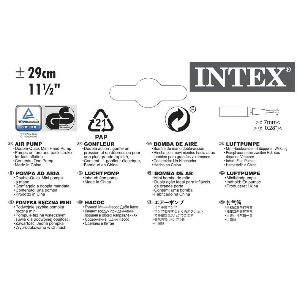 Foto 3 | Bomba Manual para Inflar Intex 69613 Negro