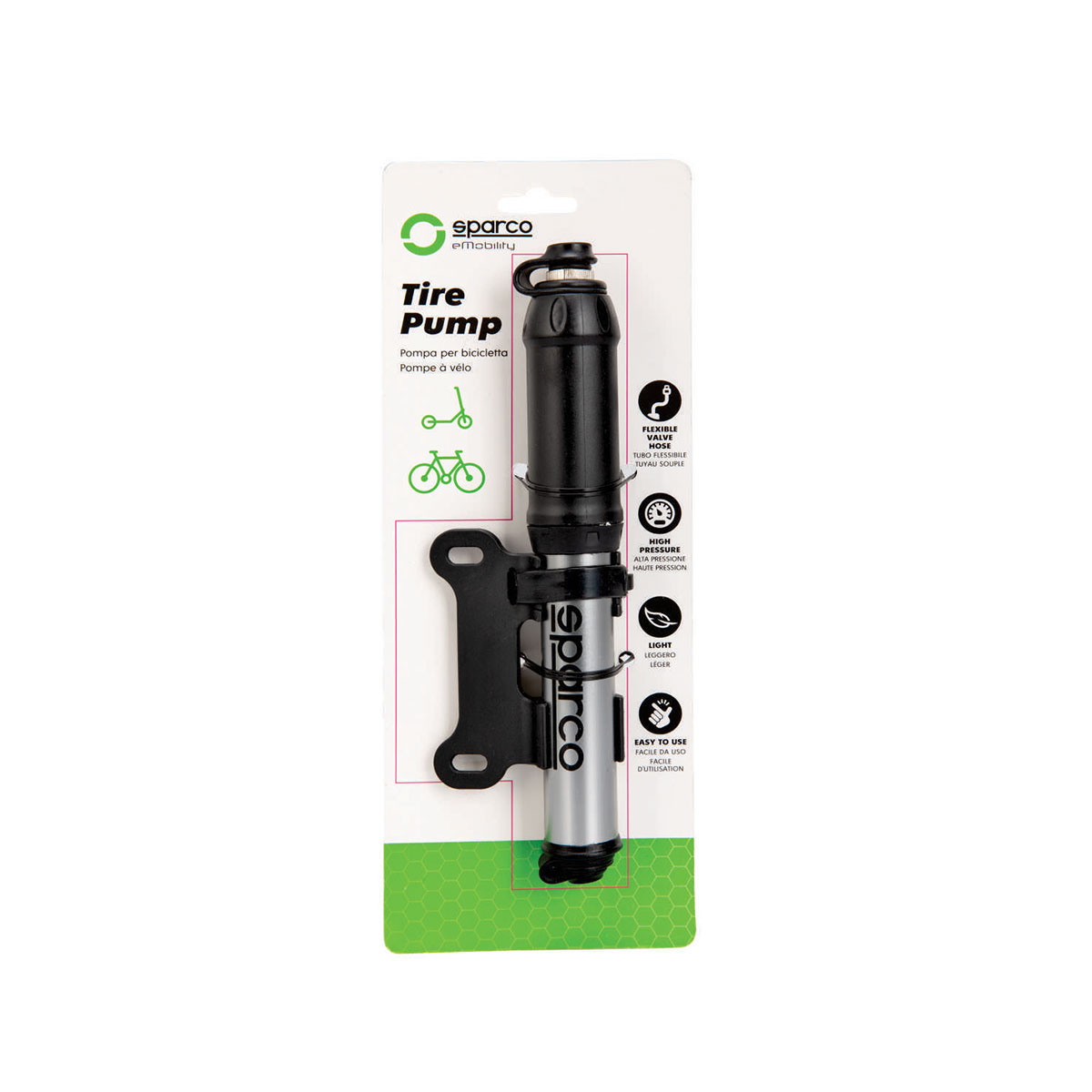 Foto 4 pulgar | Bomba De Aire Mini Portátil Para Bicicleta Y Scooter Sparco