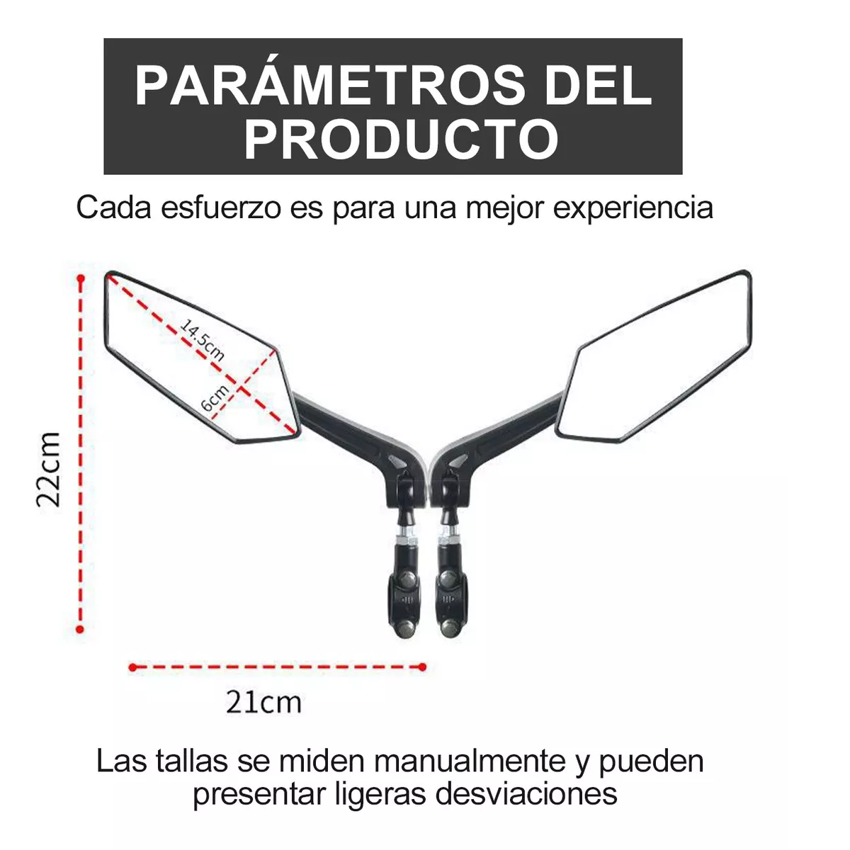 Foto 3 | 1par Espejos Retrovisores De Seguridad Para Bicicleta Y Moto Eo Safe Imports Esi-14520 Negro