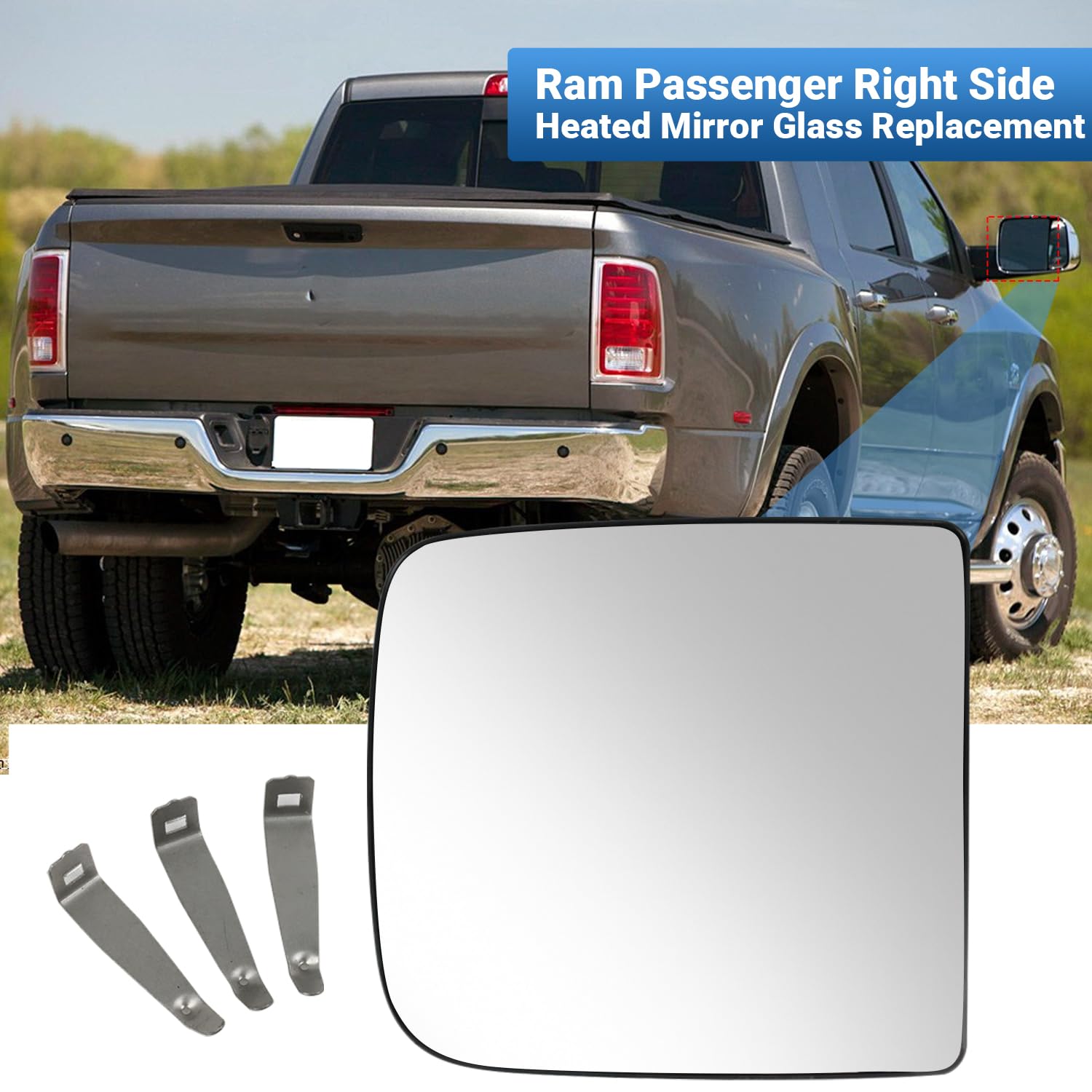 Foto 4 pulgar | Reemplazo Del Cristal Del Espejo Lateral Superior Del Pasajero Para Ram 1500-5500 - Venta Internacional.