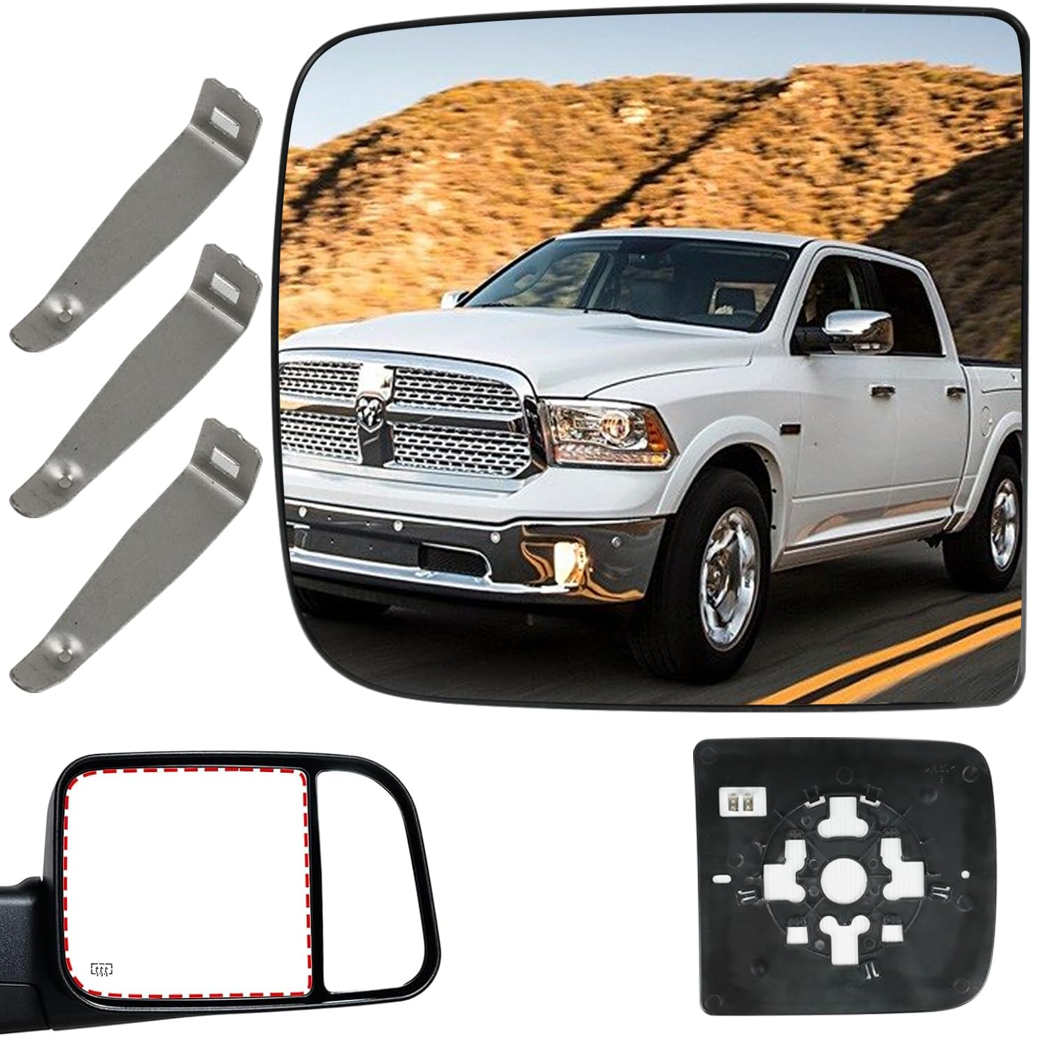 Foto 6 | Reemplazo Del Cristal Del Espejo Lateral Superior Del Pasajero Para Ram 1500-5500 - Venta Internacional.