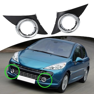 Foto 2 | Tapa De Faros Antiniebla De Coche Con Marco Cromado Para 207 Sport 2006-2009 - Venta Internacional.