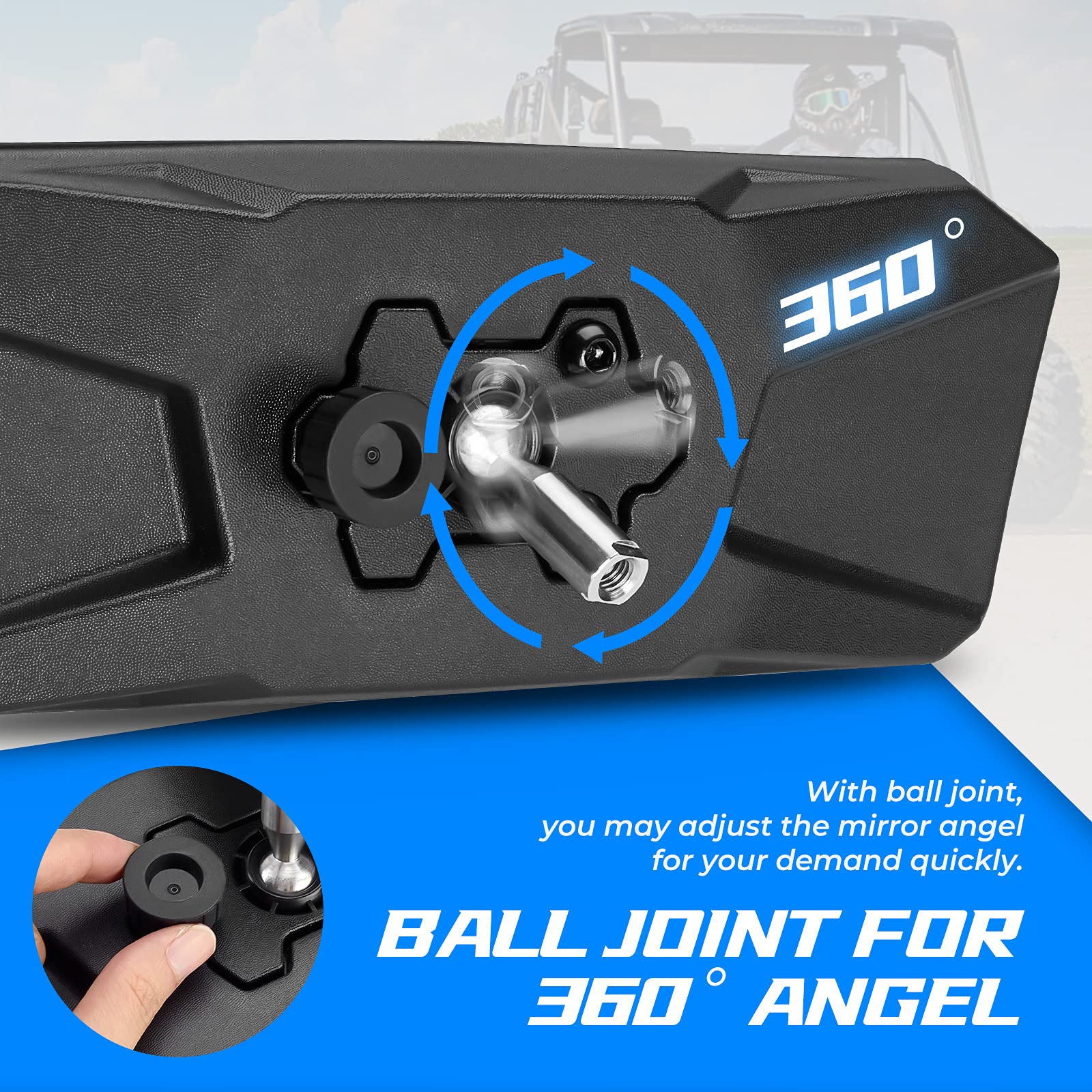 Foto 5 pulgar | Espejo Retrovisor Utv Compatible Con Kemimoto Polaris Ranger - Venta Internacional.