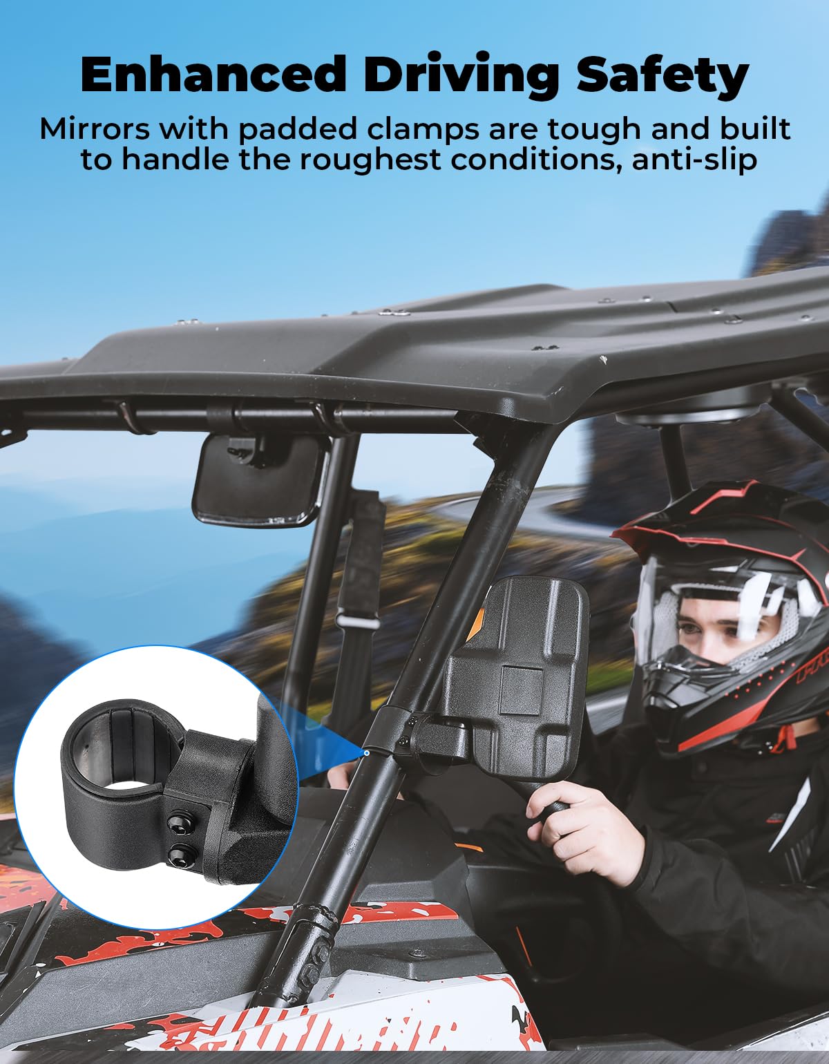 Foto 5 | Espejos Laterales Utv Y Espejo Central Kemimoto Para Polaris Rzr - Venta Internacional.