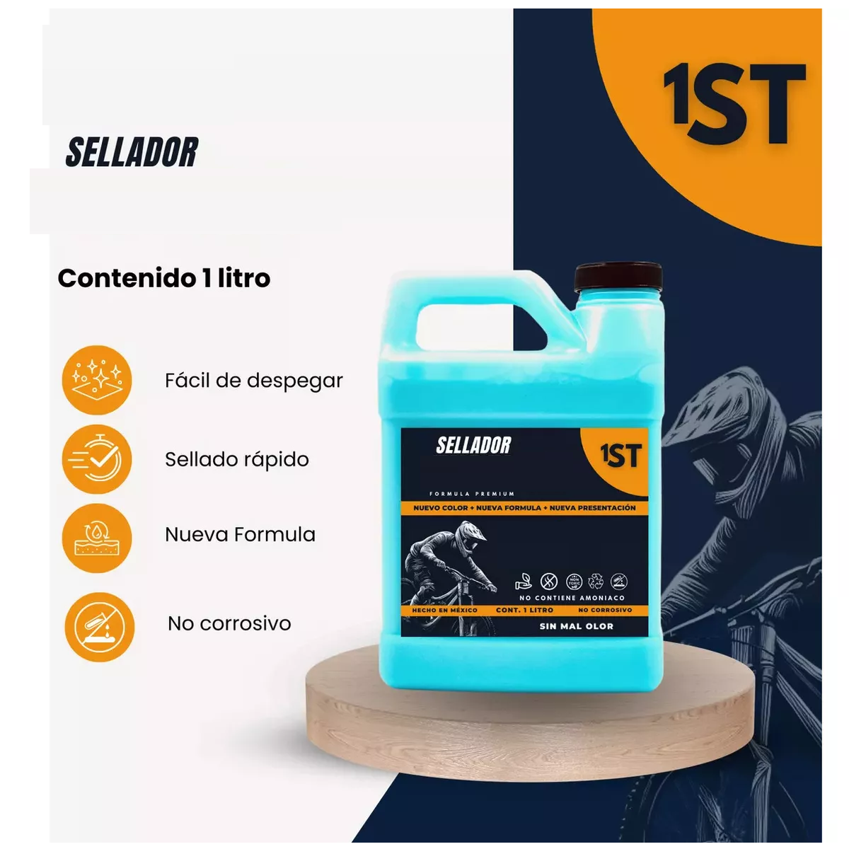 Foto 3 pulgar | Sellador Tubeless 1 Litro + Bote Aplicador 125m Eo Safe Imports Esi-15807 Azul