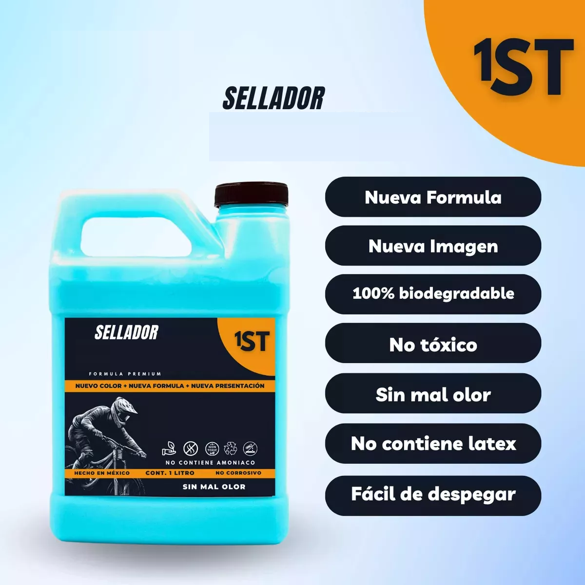 Foto 4 pulgar | Sellador Tubeless 1 Litro + Bote Aplicador 125m Eo Safe Imports Esi-15807 Azul