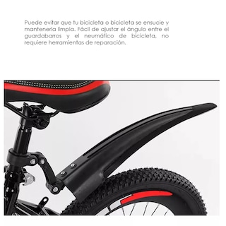 Foto 2 | Salpicaderas Trasera Y Delantera Para Bicicleta Universal Eo Safe Imports Esi-15805 Negro