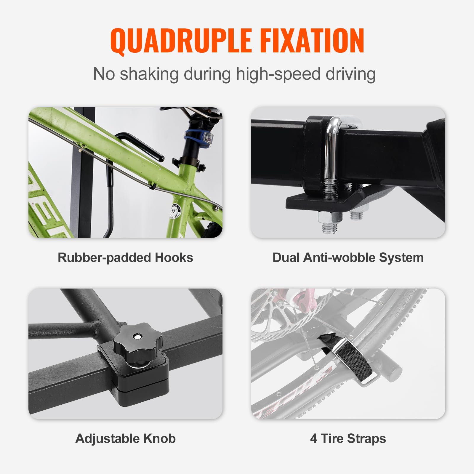 Foto 4 pulgar | Portabicicletas Hitch Mount Vevor, Plataforma Para 2 Bicicletas, 160 Kg De Capacidad - Venta Internacional.