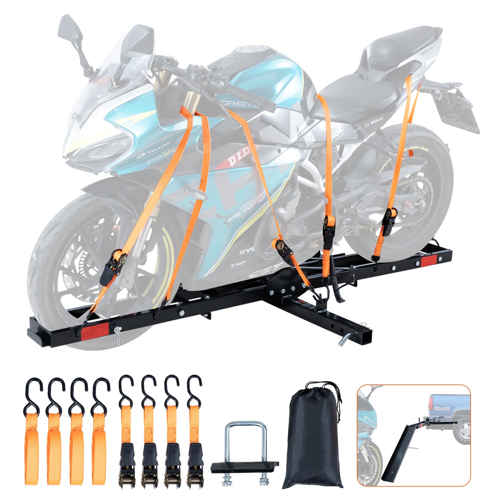 Foto 1 | Soporte De Enganche De Acero Vevor Para Motocicleta, 272 Kg, 2 Pulgadas - Venta Internacional.