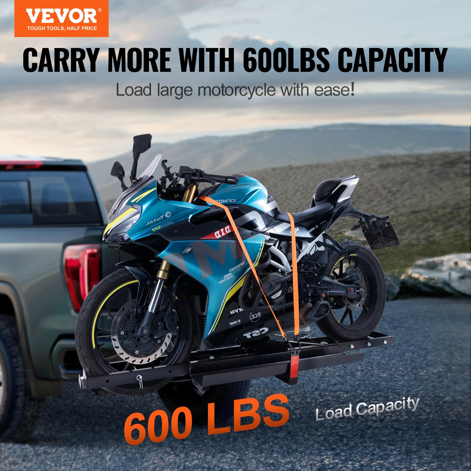 Foto 2 | Soporte De Enganche De Acero Vevor Para Motocicleta, 272 Kg, 2 Pulgadas - Venta Internacional.