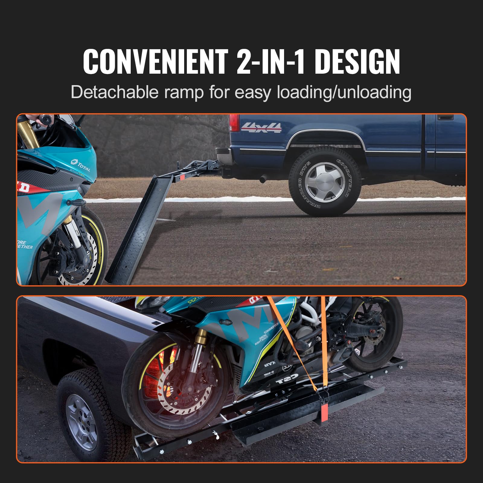 Foto 5 pulgar | Soporte De Enganche De Acero Vevor Para Motocicleta, 272 Kg, 2 Pulgadas - Venta Internacional.