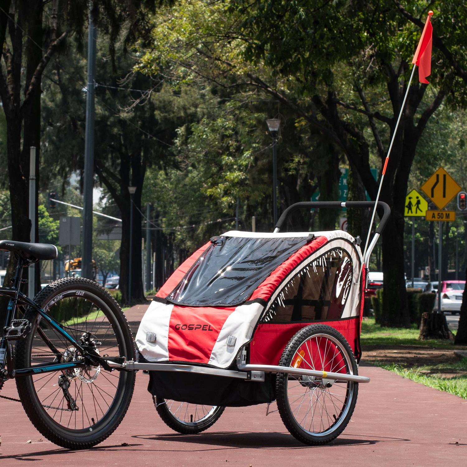 Foto 5 | Remolque de Bicicleta para Niños Gospel BT-506S R20 Trasera R16 Delantera color Rojo