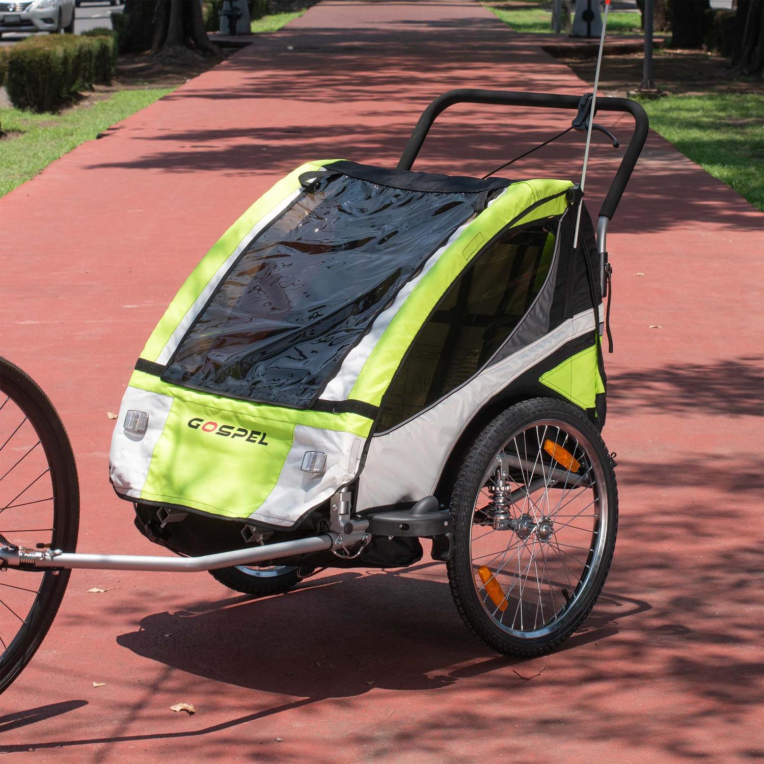 Foto 7 | Remolque de Bicicleta con Suspensión para Niños Gospel BT-504S R20 Trasera R12 Delantera color Verde