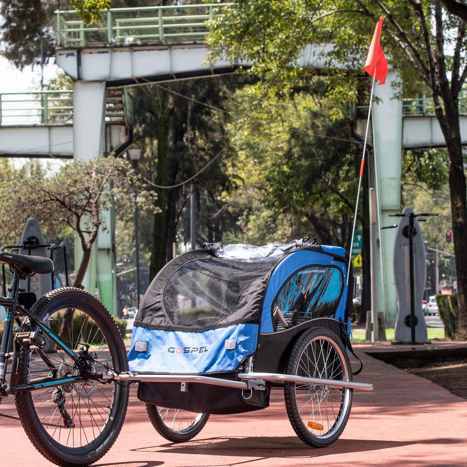 Foto 6 | Remolque de Bicicleta para Niños Gospel BT-502S R20 Trasera R12 Delantera color Azul