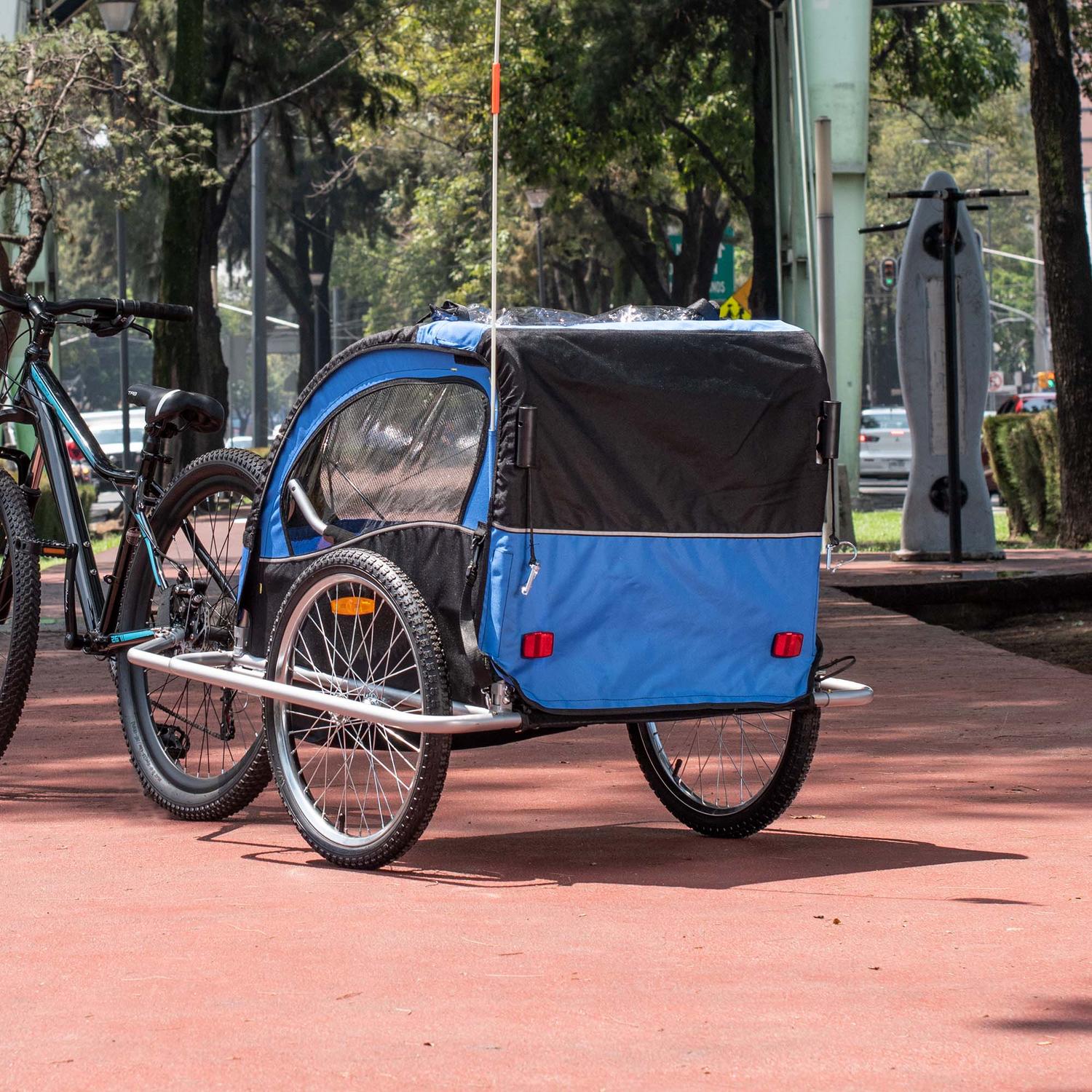 Foto 8 pulgar | Remolque de Bicicleta para Niños Gospel BT-502S R20 Trasera R12 Delantera color Azul