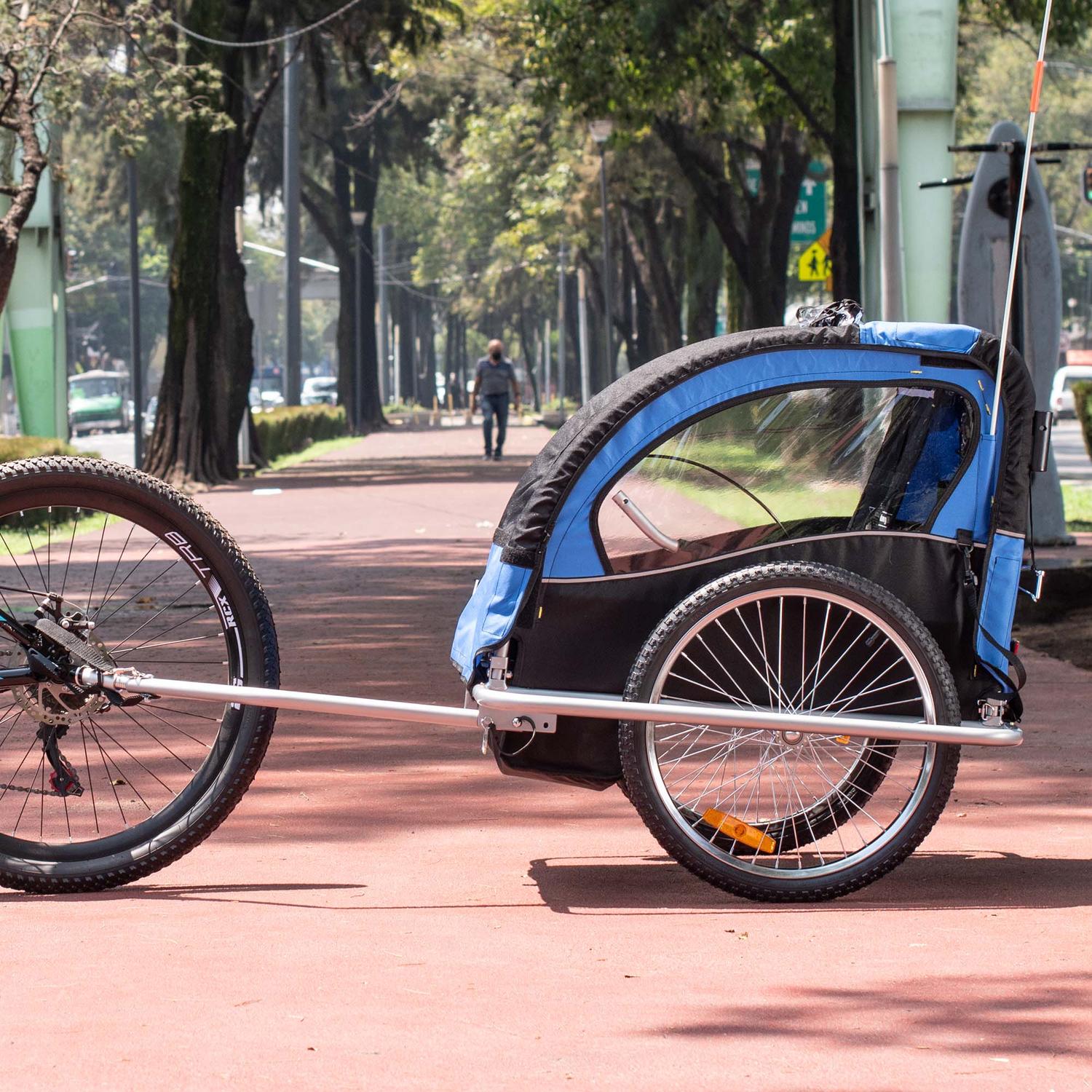 Foto 9 pulgar | Remolque de Bicicleta para Niños Gospel BT-502S R20 Trasera R12 Delantera color Azul