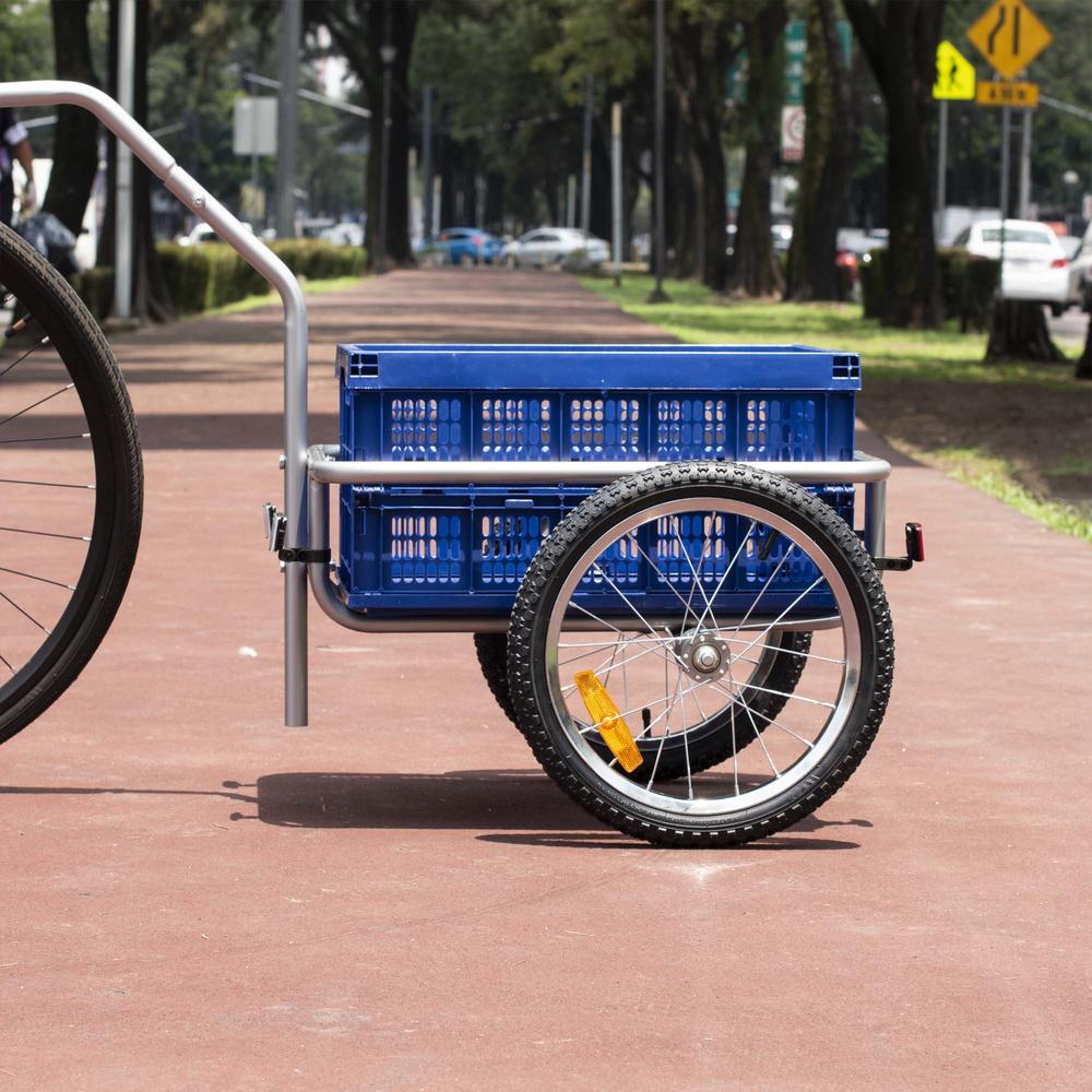 Foto 8 pulgar | Remolque de Carga para Bicicleta Gospel R16 20316 color Azul con Caja de Plástico Plegable 46 kg o 45 L