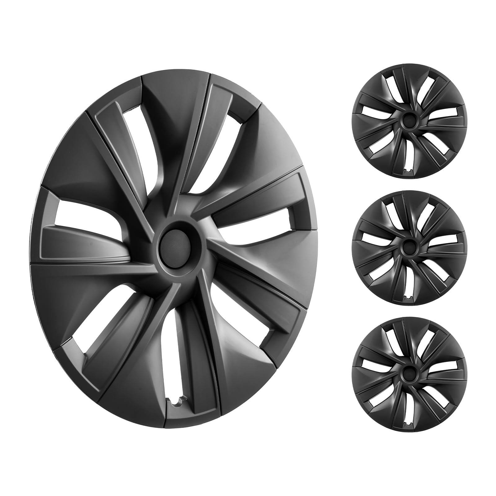 Hubcaps Vevor Tesla Model Y De 19 Pulgadas 2020-2024, Juego De 4 Unidades, Color Negro - Venta Internacional.