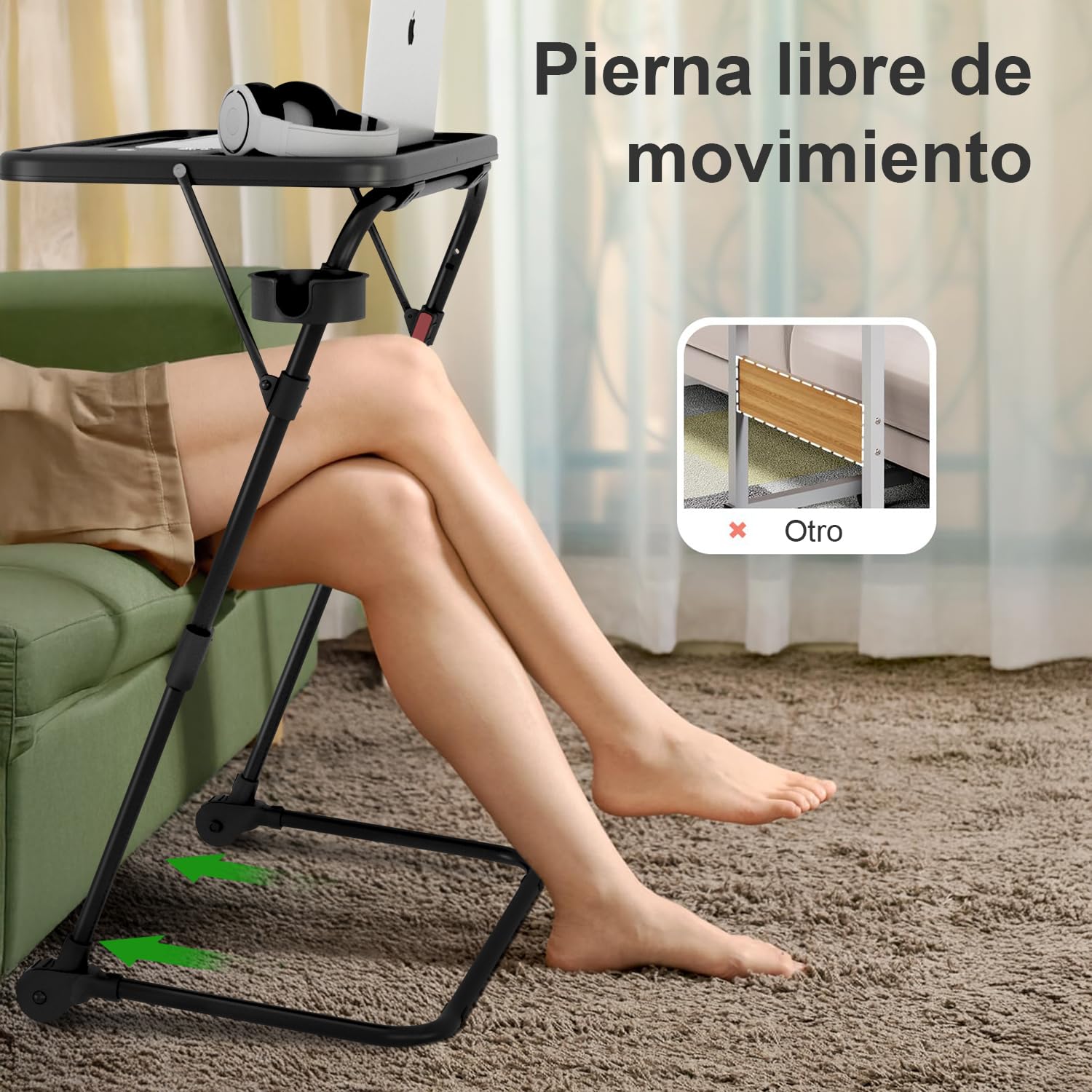 Foto 5 pulgar | Escritorio Plegable Furniturer Baseline Negro