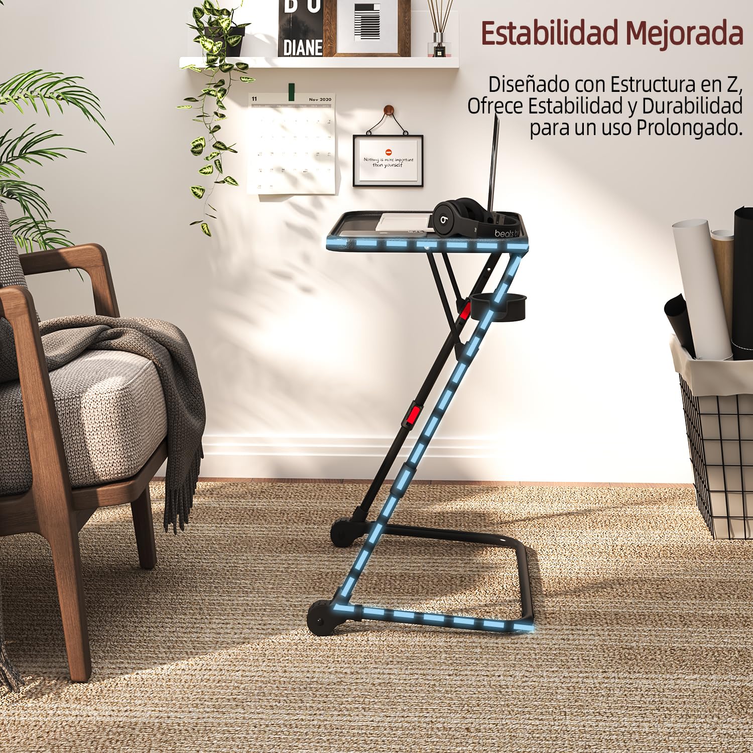 Foto 7 pulgar | Escritorio Plegable Furniturer Baseline Negro