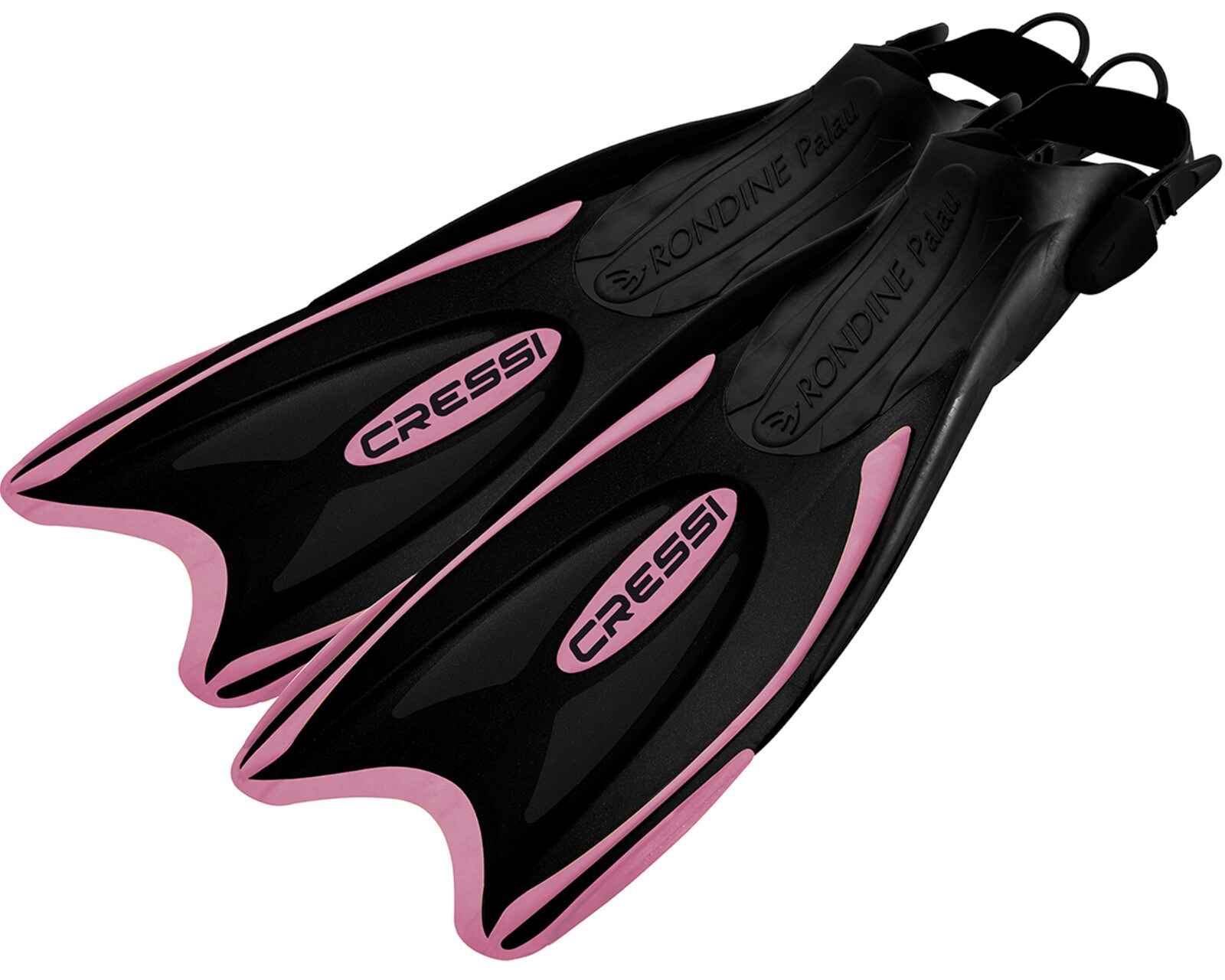 Aleta Cressi Palau Long Talla M/L con Correa Ajustable color Negro/Rosa $976