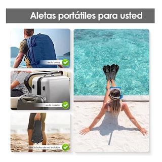 Foto 3 | Aletas de Natación Abierto Aditamento para Esnórquel Talla M Eo Safe Imports ESI-16257-1 Negro