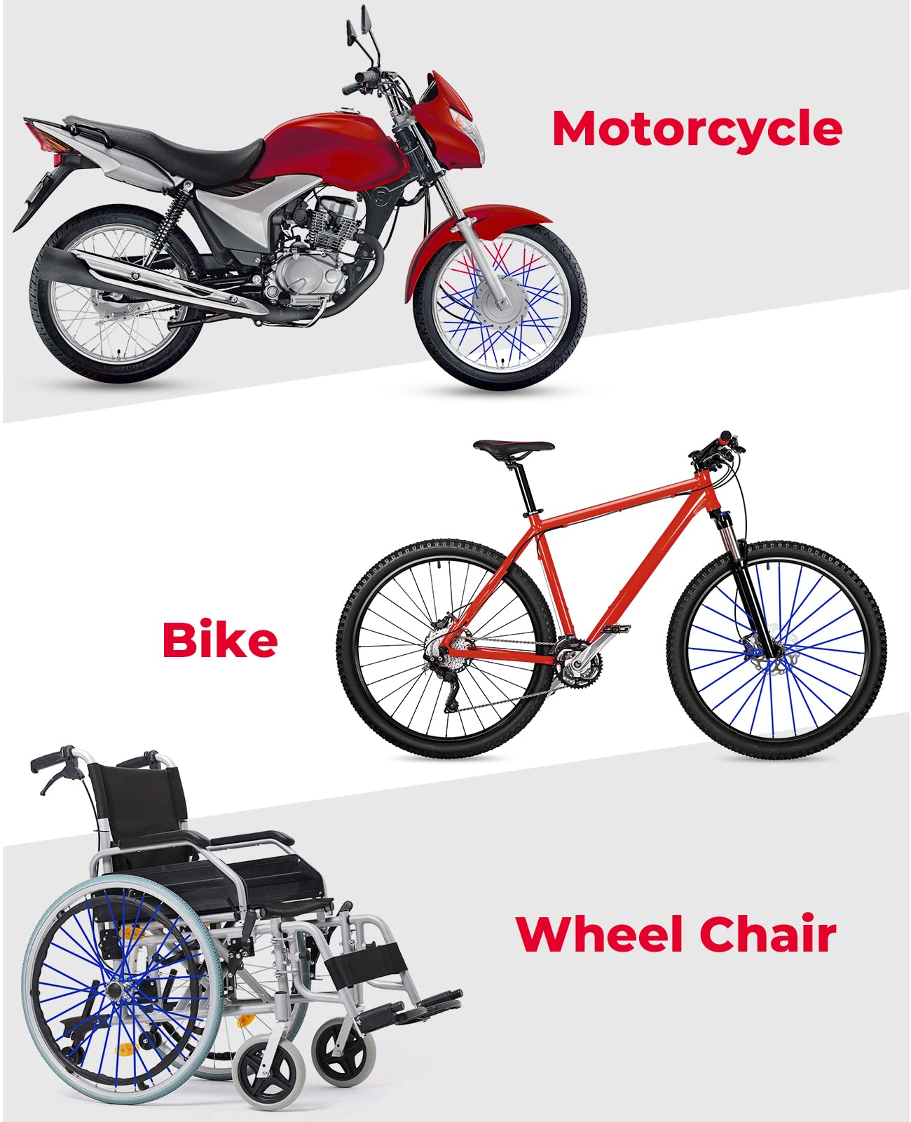 Foto 4 | Spoke Covers Kemimoto Para Moto De Cross De 8 A 21 Ruedas, 72 Unidades, Color Azul - Venta Internacional.