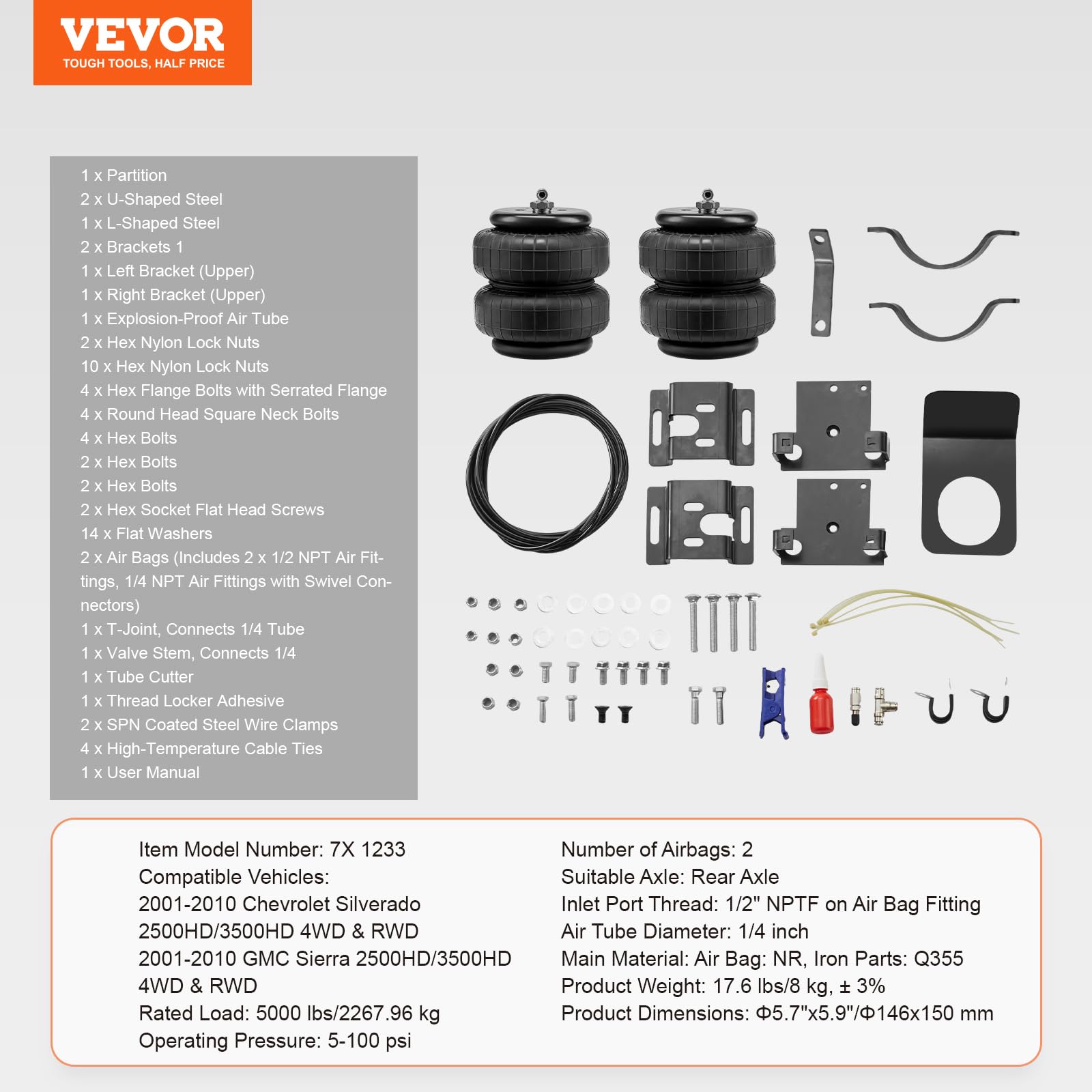 Foto 8 pulgar | Kit De Suspensión Con Airbag Vevor Para Chevrolet Silverado 2500/3500hd - Venta Internacional.