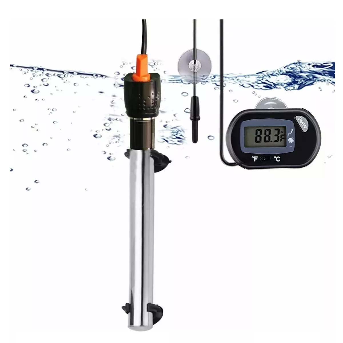 Foto 4 pulgar | Termostato Acero Inox y Termómetro Digital para Acuario Eo Safe Imports color Negro