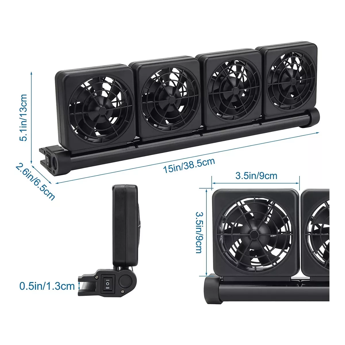 Foto 3 pulgar | Ventiladores De Refrigeración Acuario Colgantes Eo Safe Imports Esi-15316 Negro