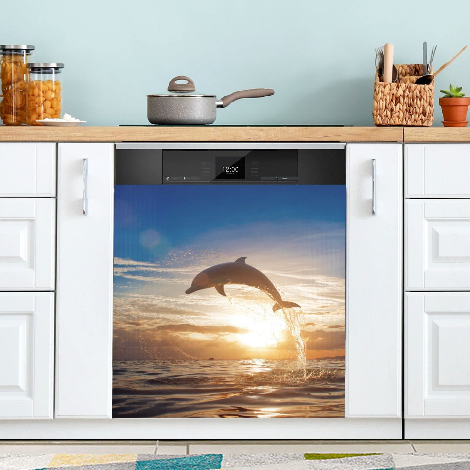 Foto 3 pulgar | Funda Magnética Para Lavavajillas Naanle Ocean Jumping Dolphin 23x26 - Venta Internacional.