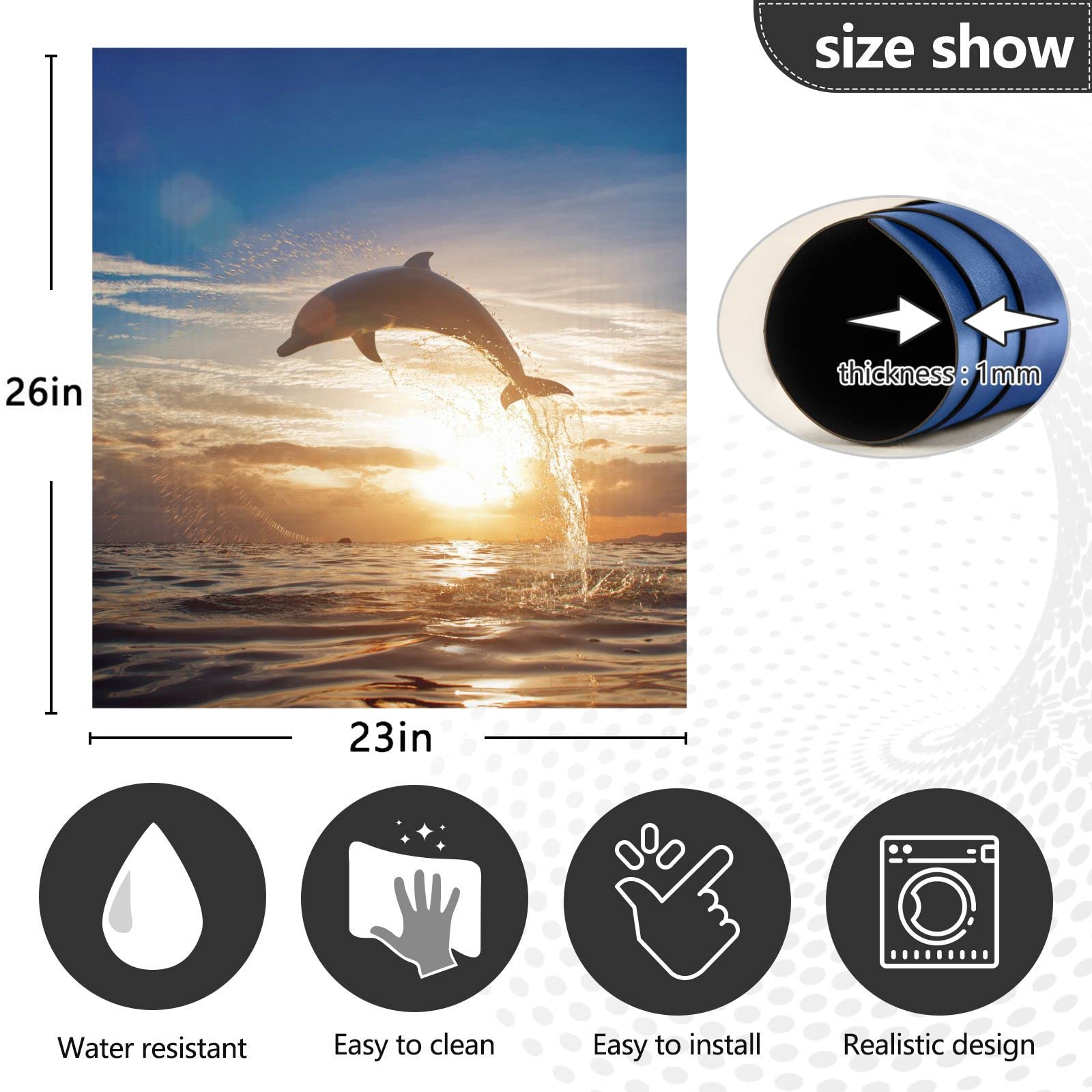 Foto 5 pulgar | Funda Magnética Para Lavavajillas Naanle Ocean Jumping Dolphin 23x26 - Venta Internacional.